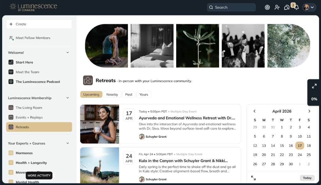 Luminescence desktop — Retreats