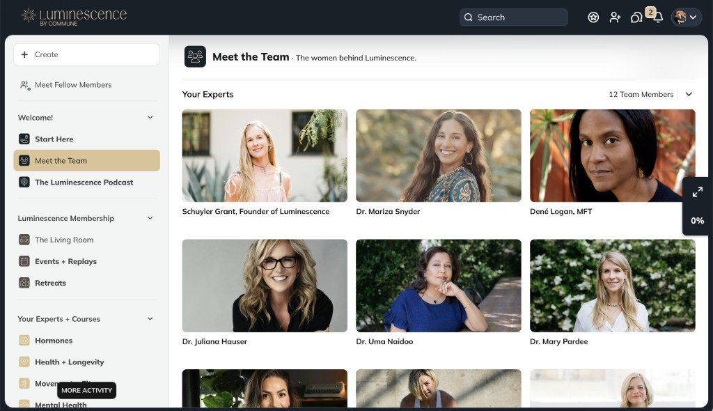 Luminescence desktop — Meet the Team