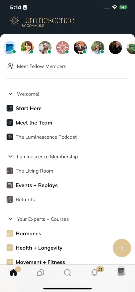 Luminescence mobile — home and navigation